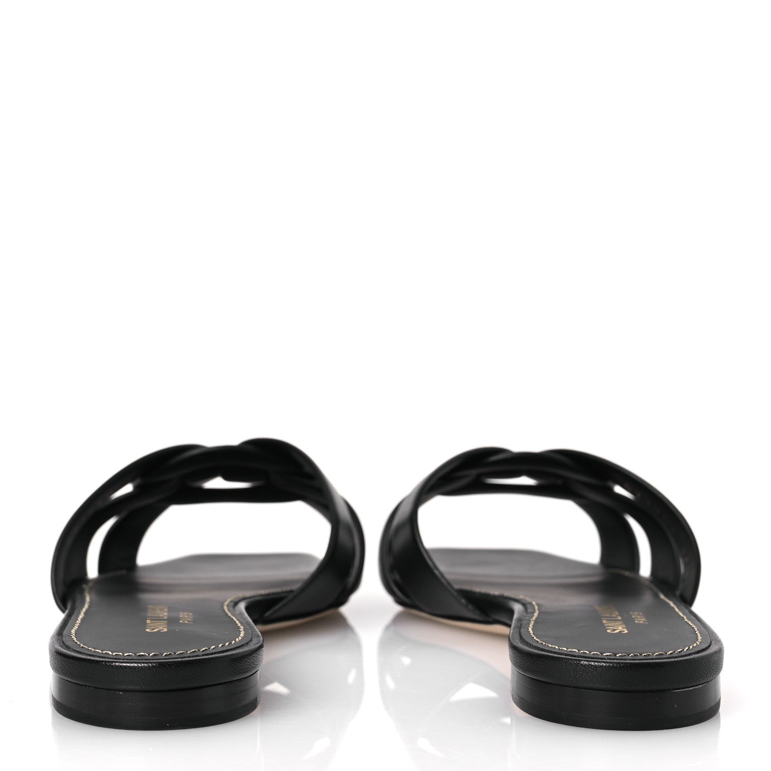 Saint Laurent Calfskin Tribute 05 Slide Sandals 36.5 Black 6 of 11