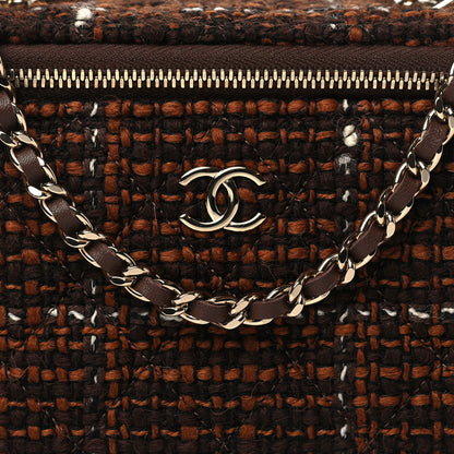 Chanel Tweed Small Top Handle Vanity Case With Chain Brown Multicolor 8 of 11
