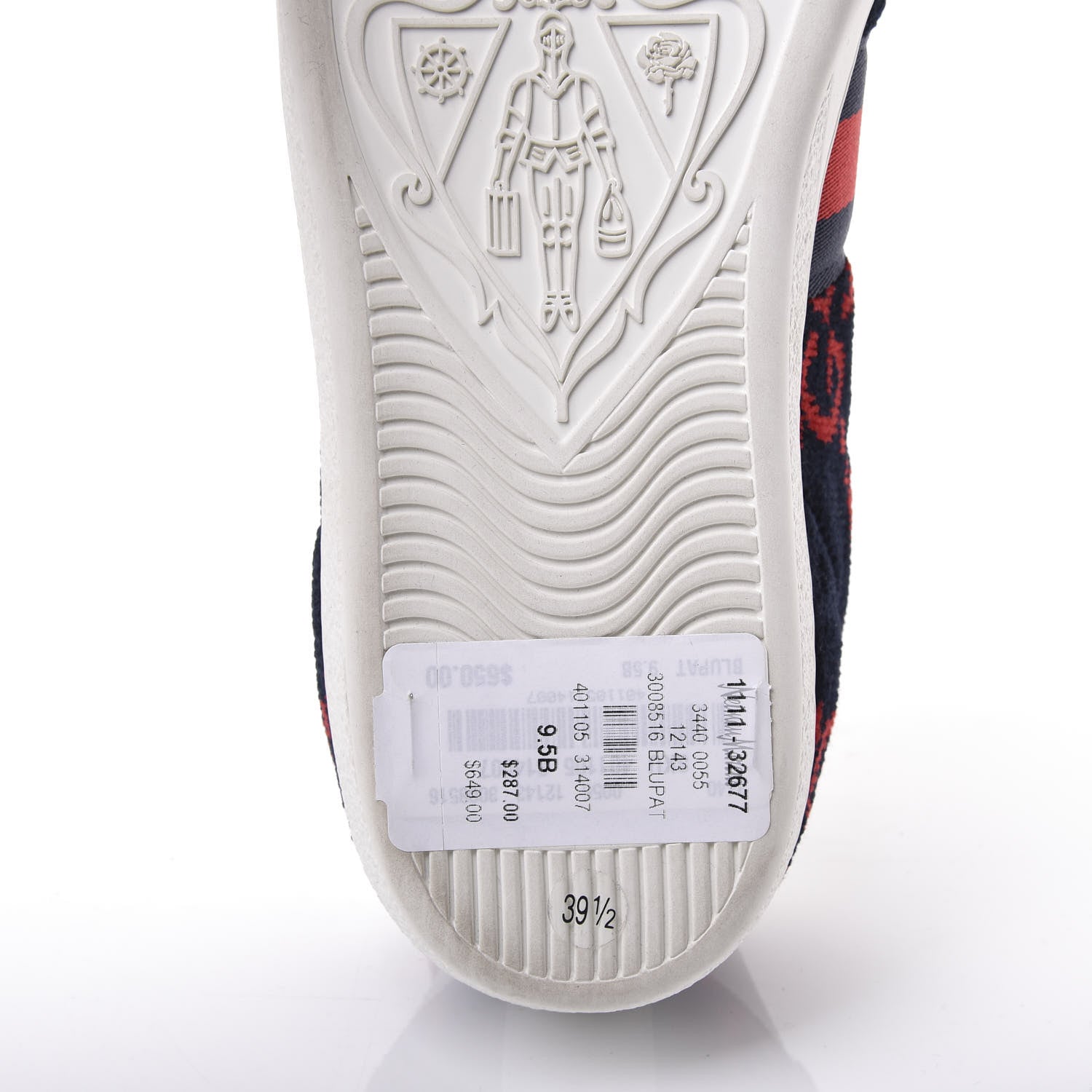 Gucci Terry Cloth GG Monogram Web Womens Ace Sneakers 39.5 Blue Red 9 of 11