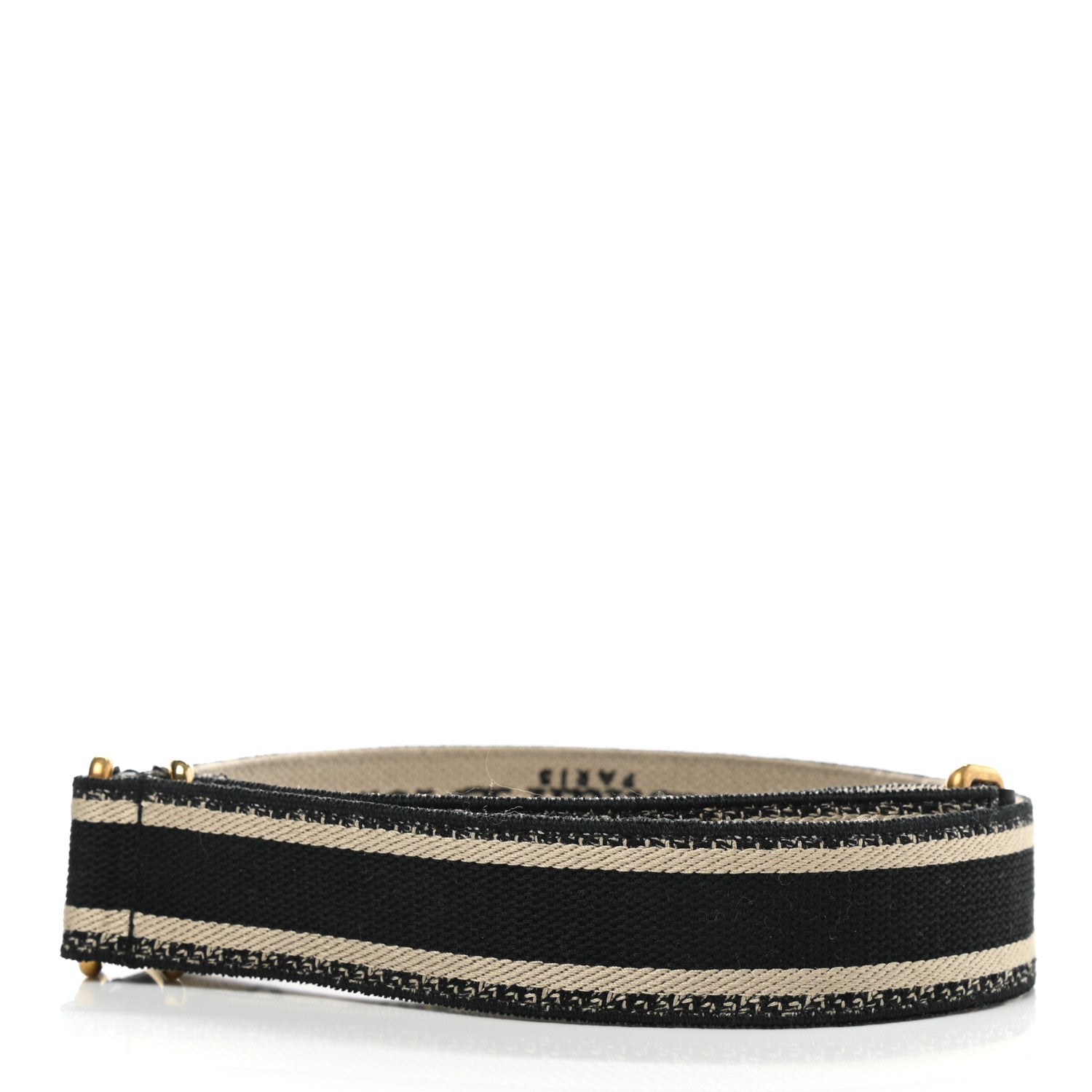 Christian Dior Canvas Embroidered Shoulder Strap Black 2 of 5