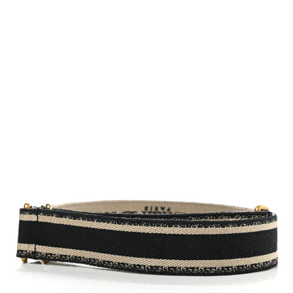 Christian Dior Canvas Embroidered Shoulder Strap Black 2 of 5