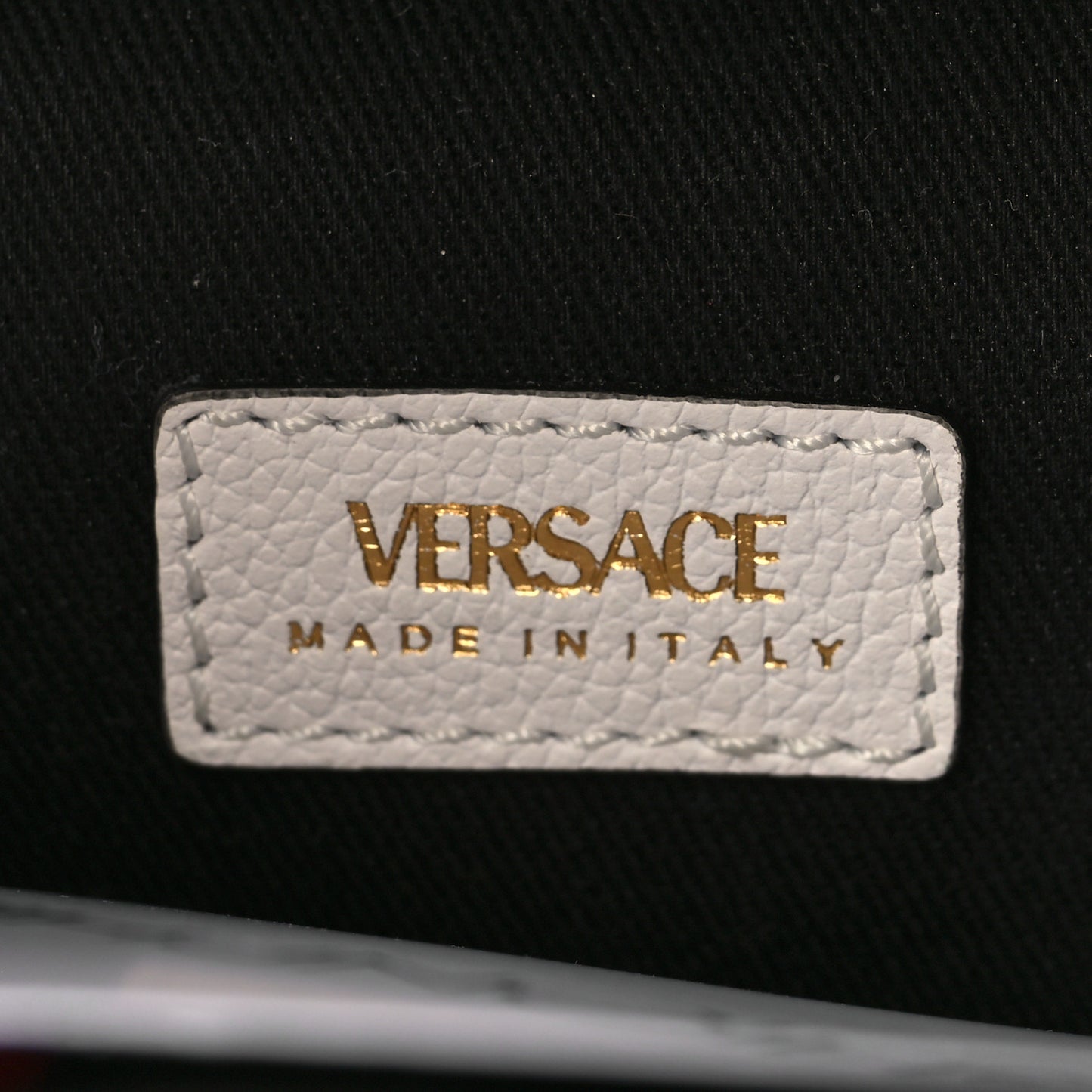 Grained Calfskin Medusa Vanity Case White