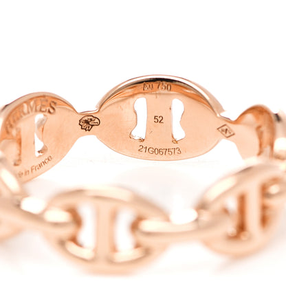 Hermes 18K Rose Gold PM Chaine D'Ancre Enchainee Ring 52 6 5 of 6