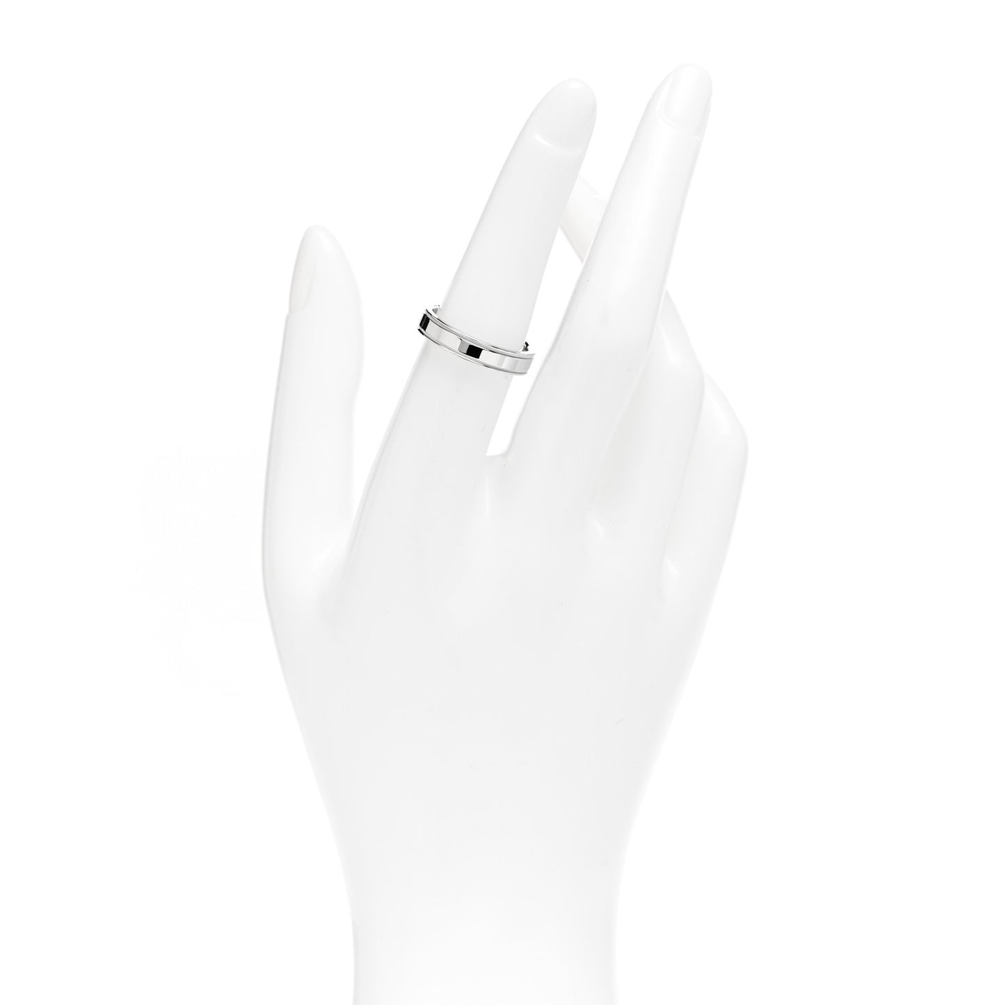 Platinum 4mm Together Double Milgrain Band Ring 53 6.5