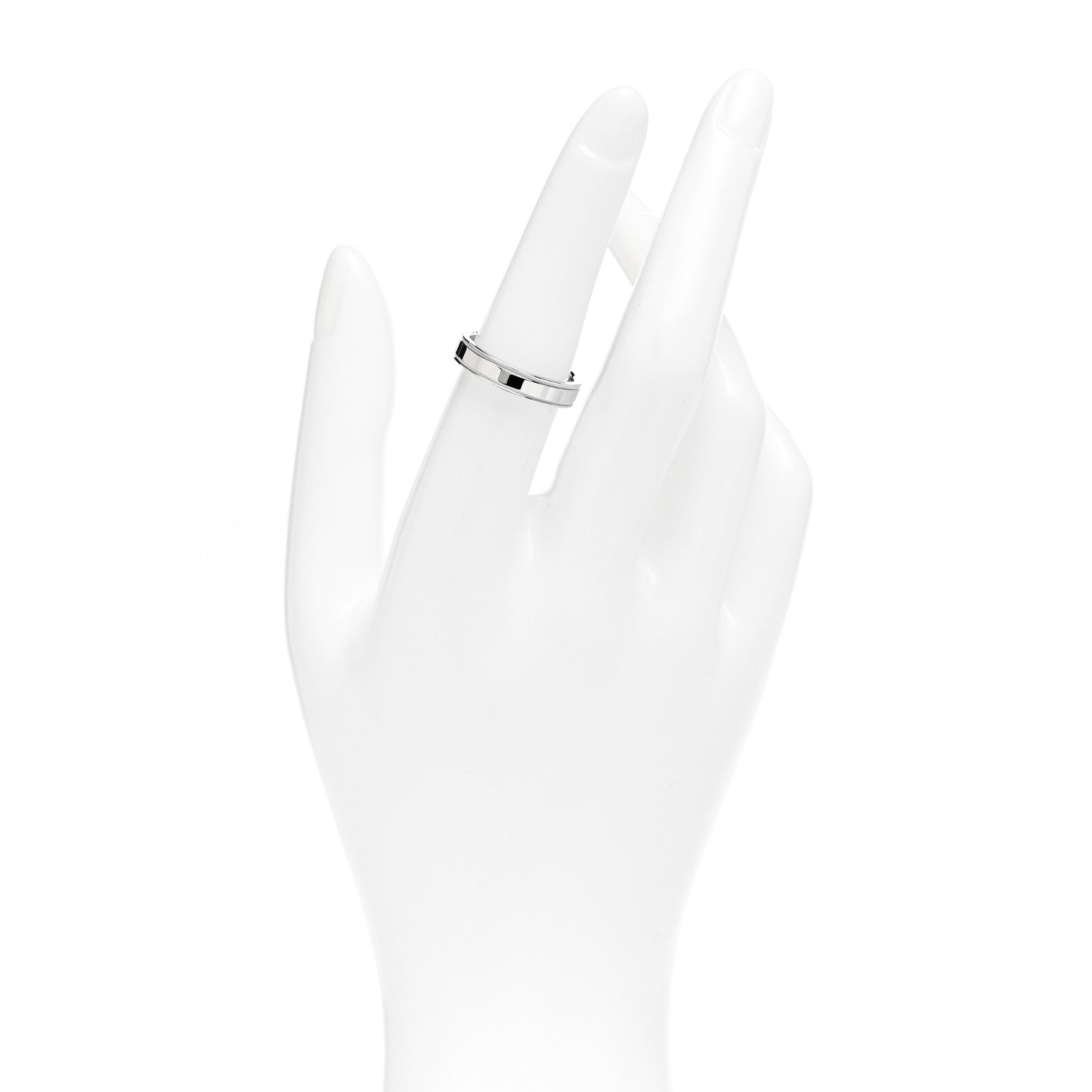 Tiffany Platinum 4mm Together Double Milgrain Band Ring 53 6.5 2 of 4