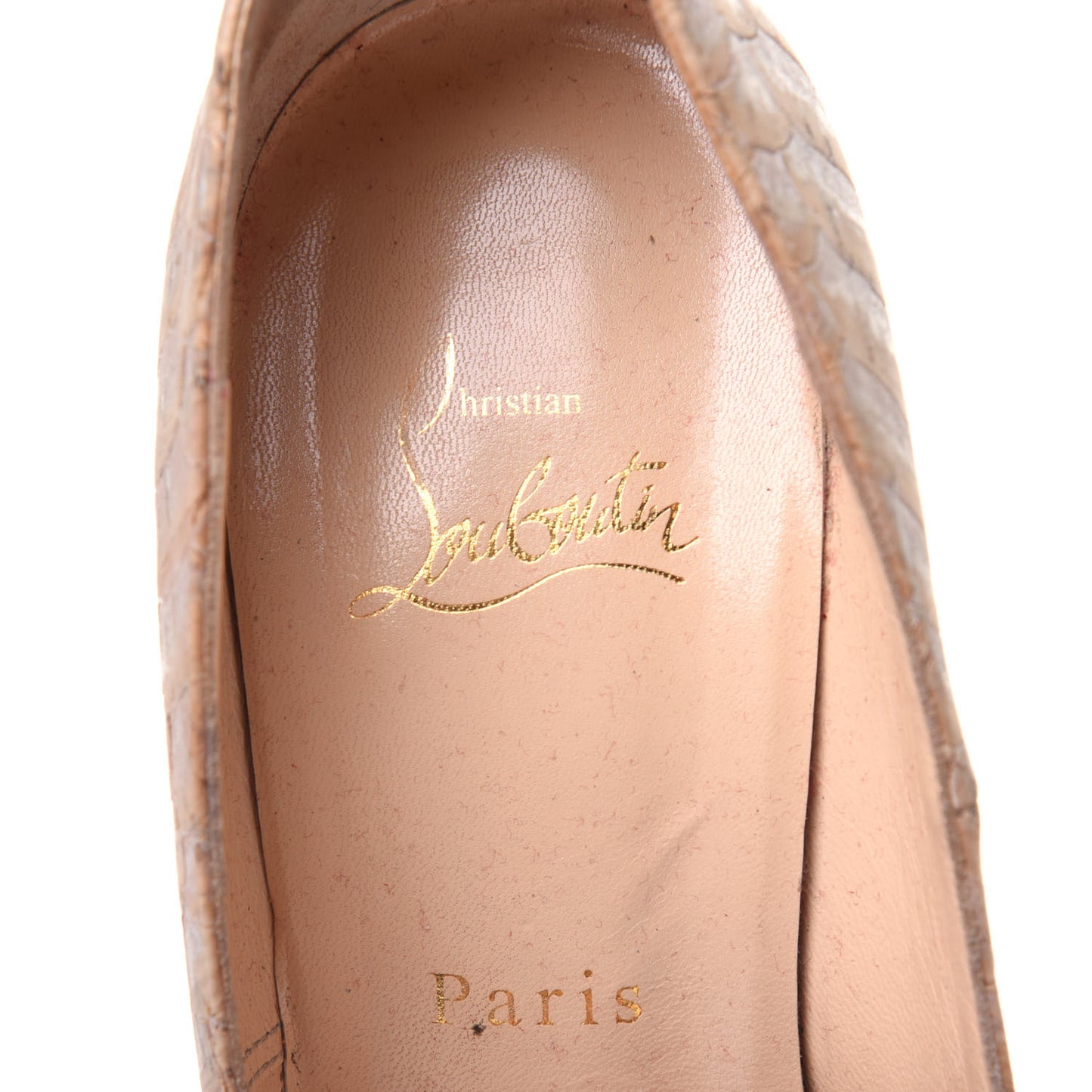 Cork Snake Embossed Daffodile 160 Pumps 39 Beige