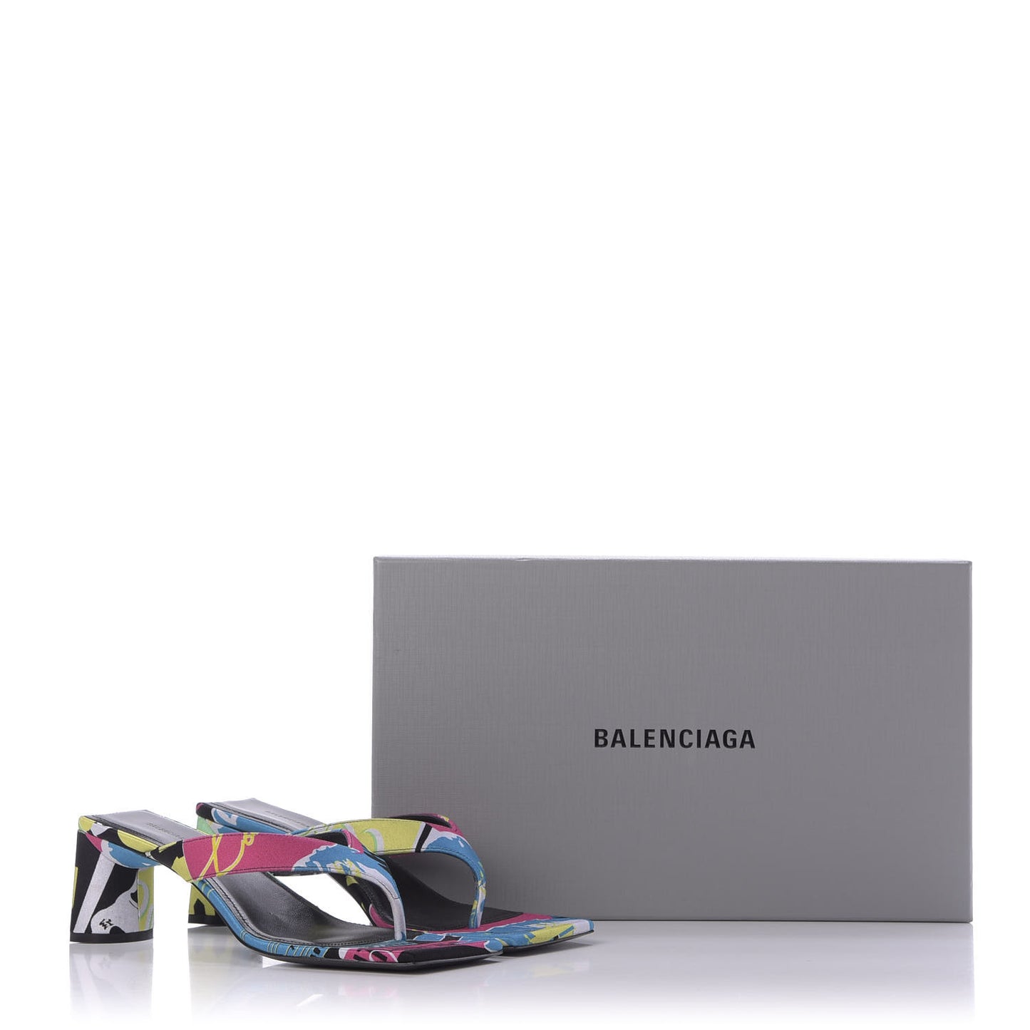 Spandex Double Square Flat 60mm Sandals 37 Multicolor