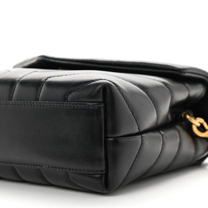 Saint Laurent Calfskin Y Quilted Monogram Toy Loulou Crossbody Bag Black 11 of 12