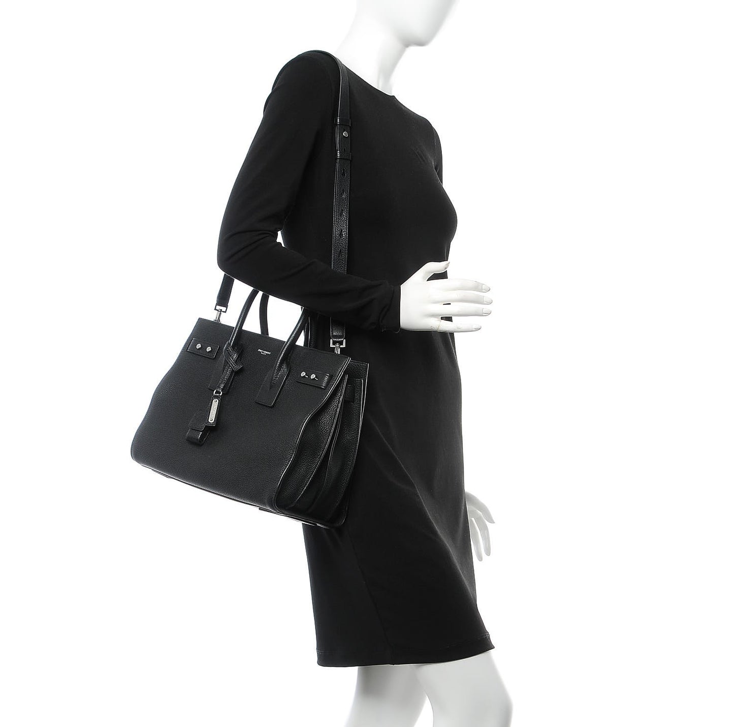 Grained Calfskin Small Supple Sac De Jour Black