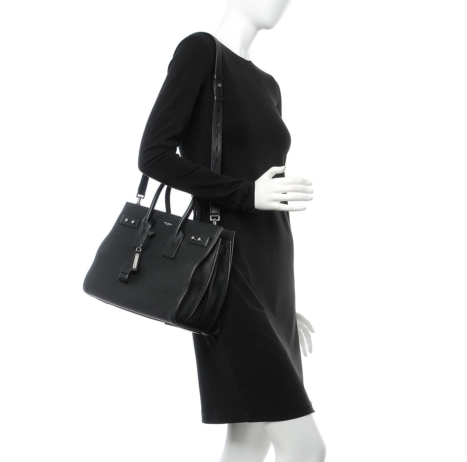Saint Laurent Grained Calfskin Small Supple Sac De Jour Black 3 of 12