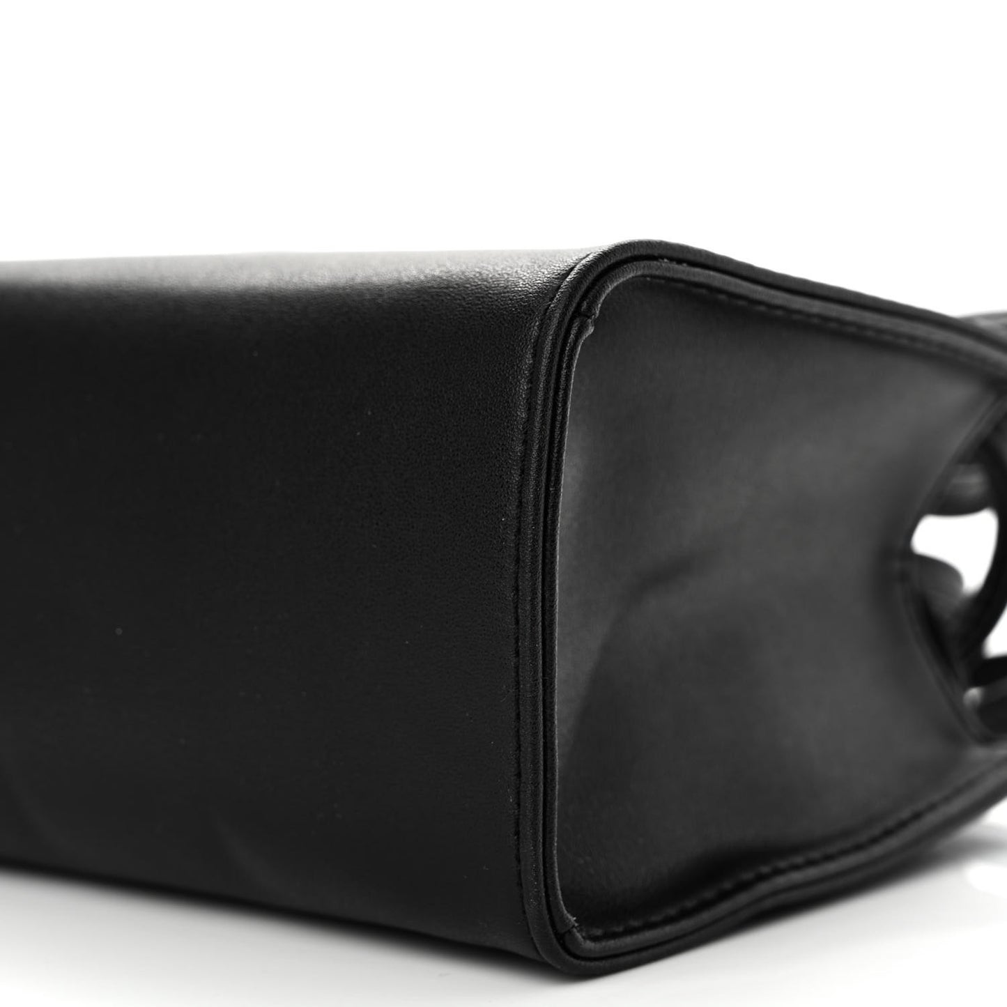 Vegan Leather Small Shopping Bag Black