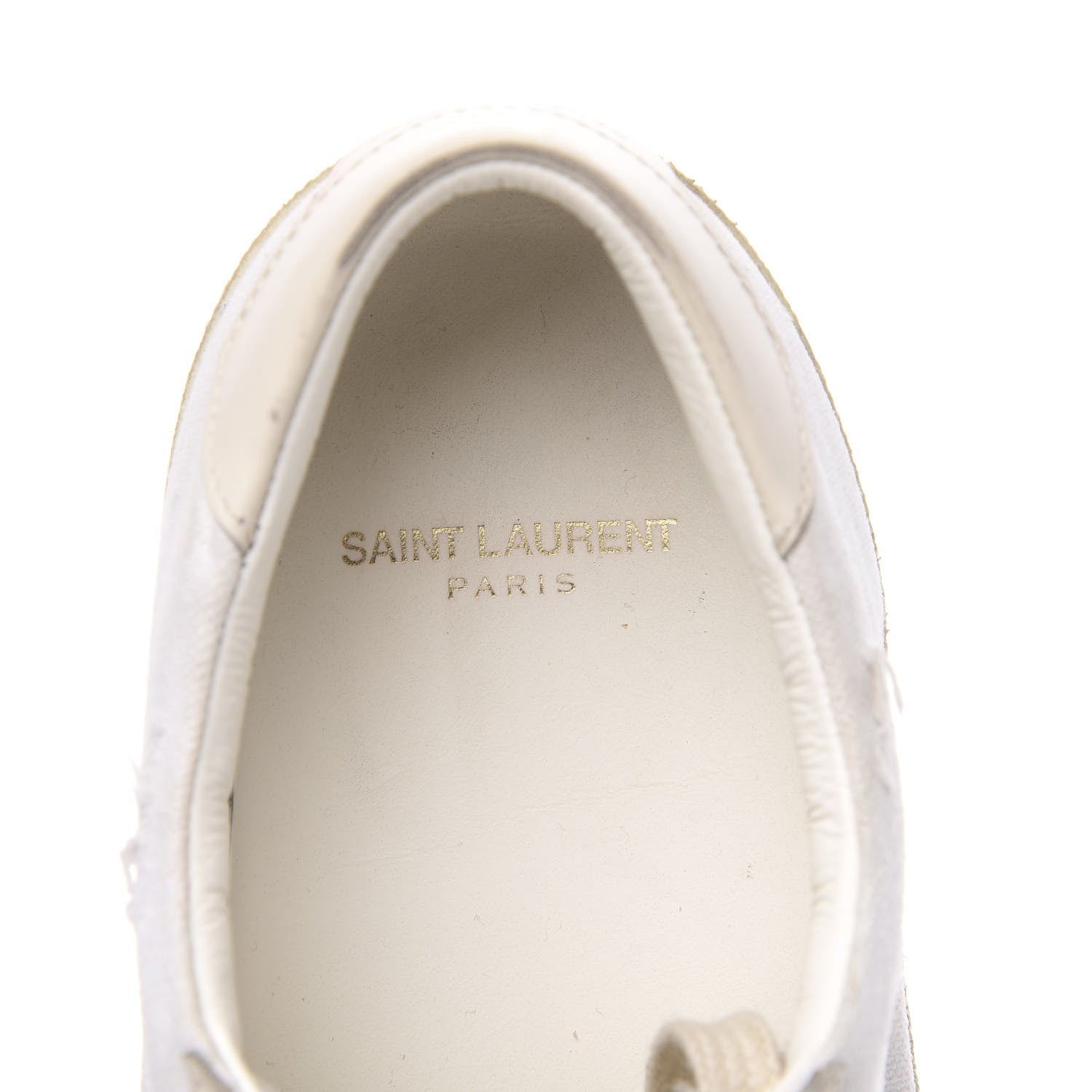 Saint Laurent Distressed Canvas Court Classic Sneakers 40 White 6 of 10