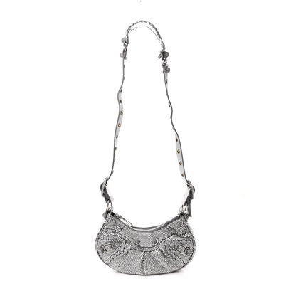 Balenciaga Rhinestone Encrusted Le Cagole Shoulder Bag XS Silver 1 of 12