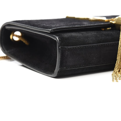 Saint Laurent Suede Small Classic Monogram Kate Tassel Satchel Black 10 of 16