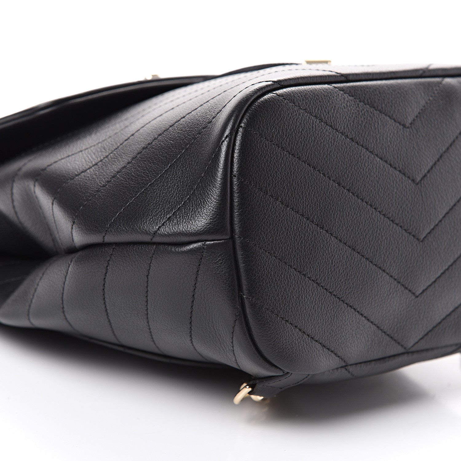 Chanel Grained Calfskin Chevron Stitched Backpack Black 8 of 10