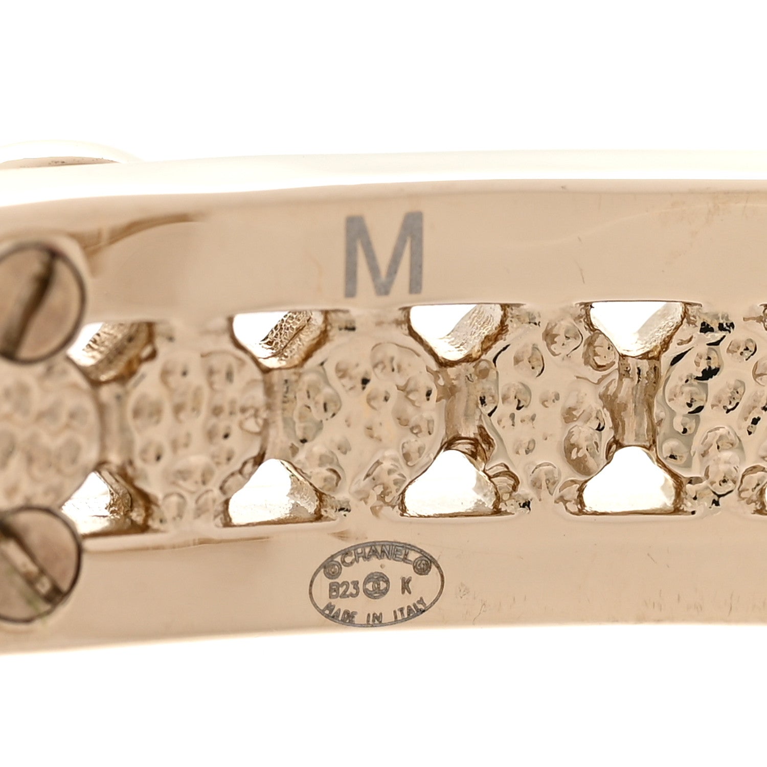 Chanel Crystal CC Cuff Bracelet M Gold 4 of 6