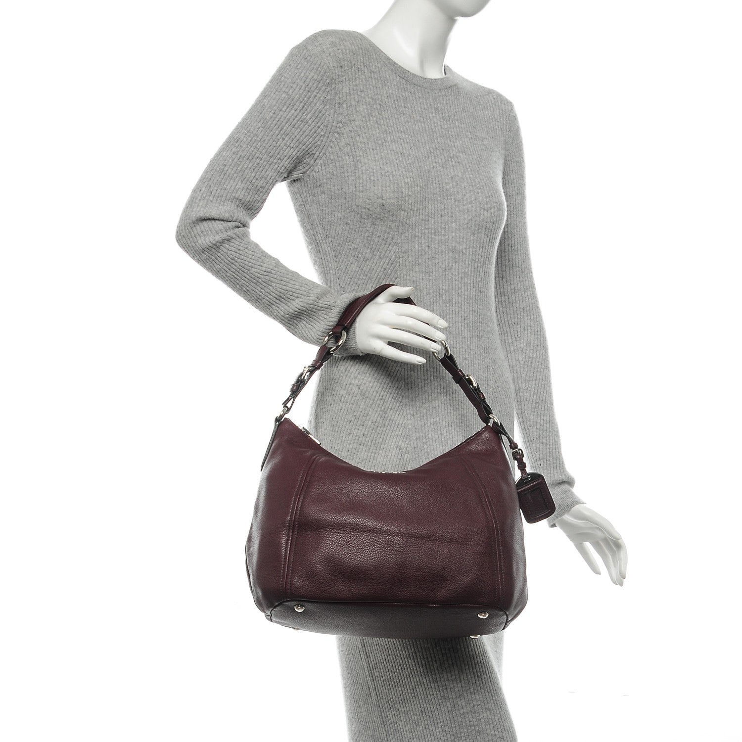 Prada Vitello Phenix Hobo Granato 2 of 6