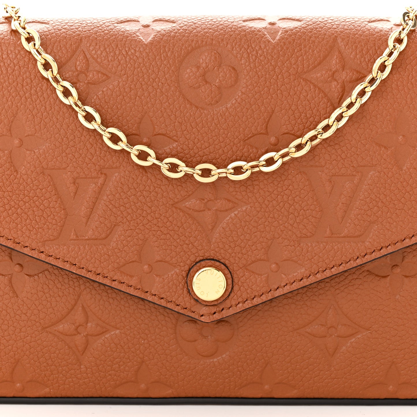 Empreinte Pochette Felicie Chain Wallet Cognac