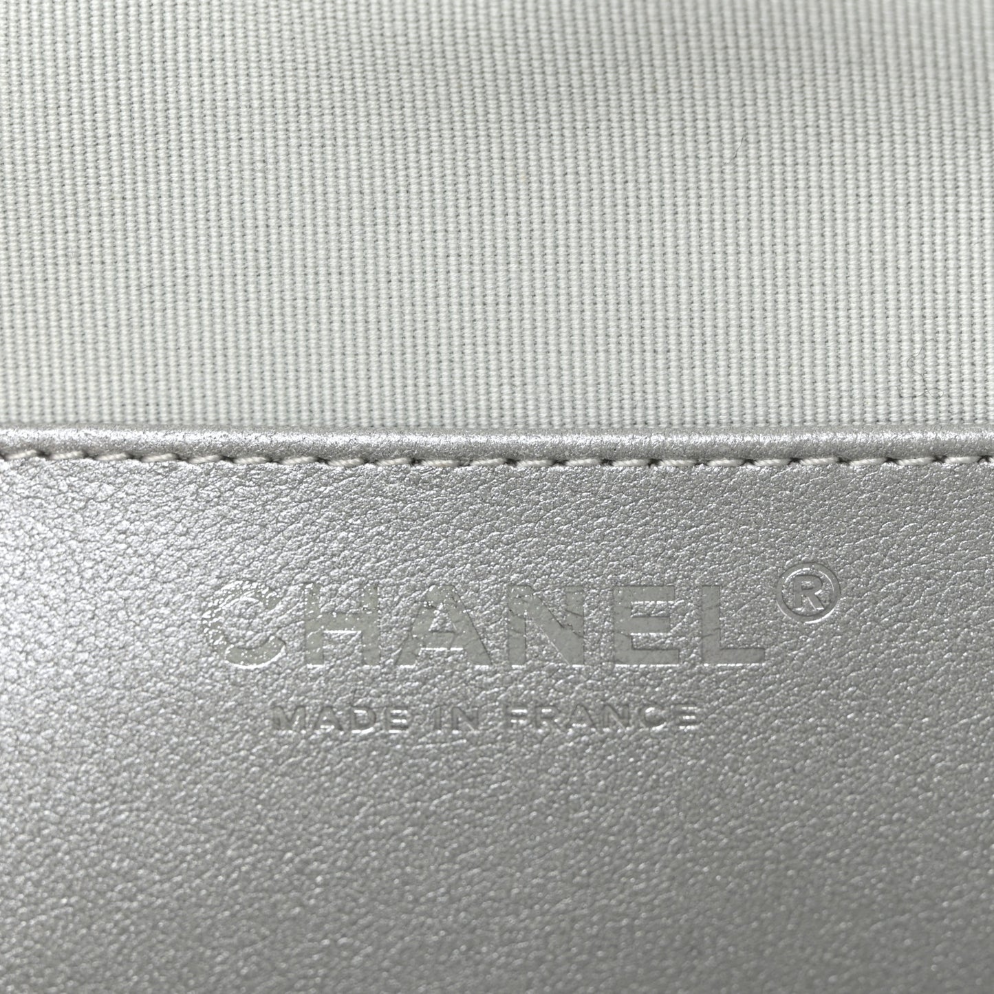 Metallic Lambskin Quilted Large CC In Love Heart Bag Silver