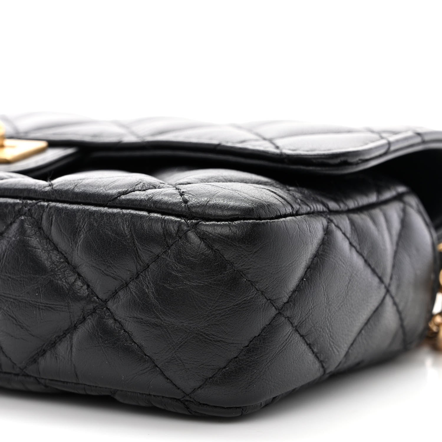 Chanel Aged Calfskin Quilted Reissue 2.55 Phone Holder With Chain Black 13 of 13
