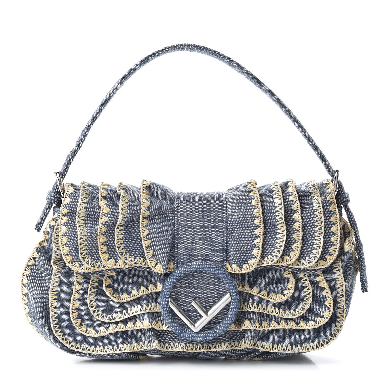 Fendi Denim F is Fendi Multi Waves Baguette Blue 1 of 9