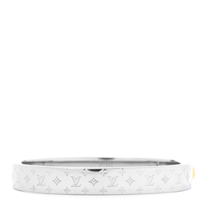 Louis Vuitton Brass Palladium Plated Nanogram Cuff M Silver 3 of 7
