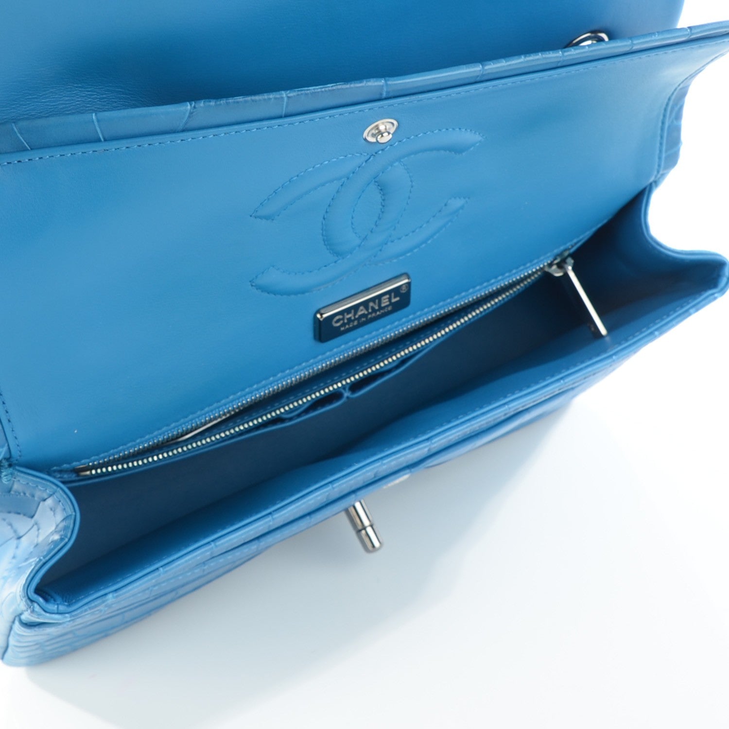 Chanel Alligator Medium Double Flap Blue 5 of 8