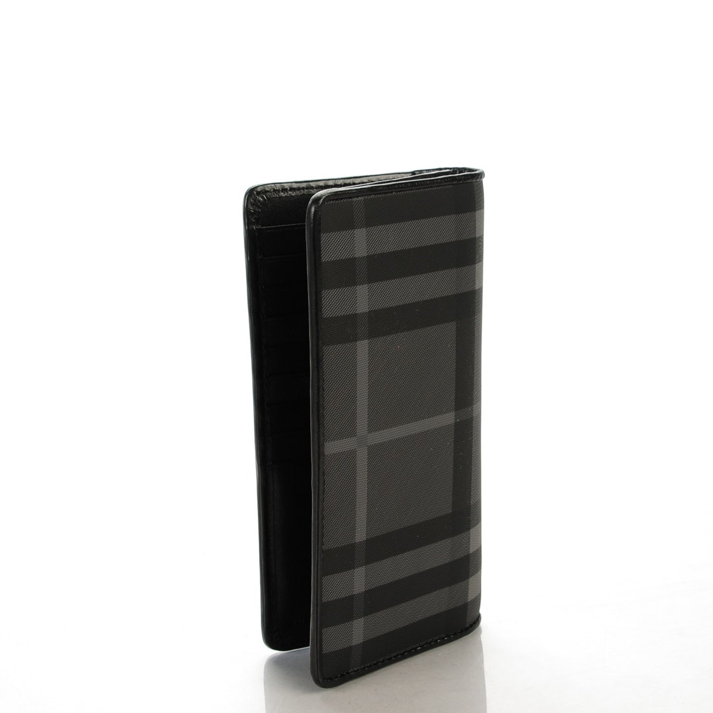 London Check Continental Wallet Charcoal Black