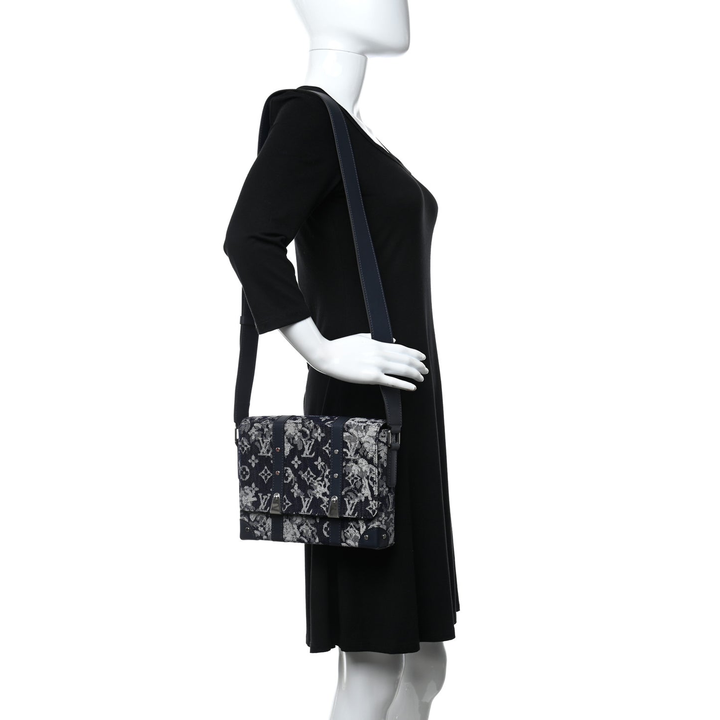 Monogram Tapestry Trunk Messenger Bleu