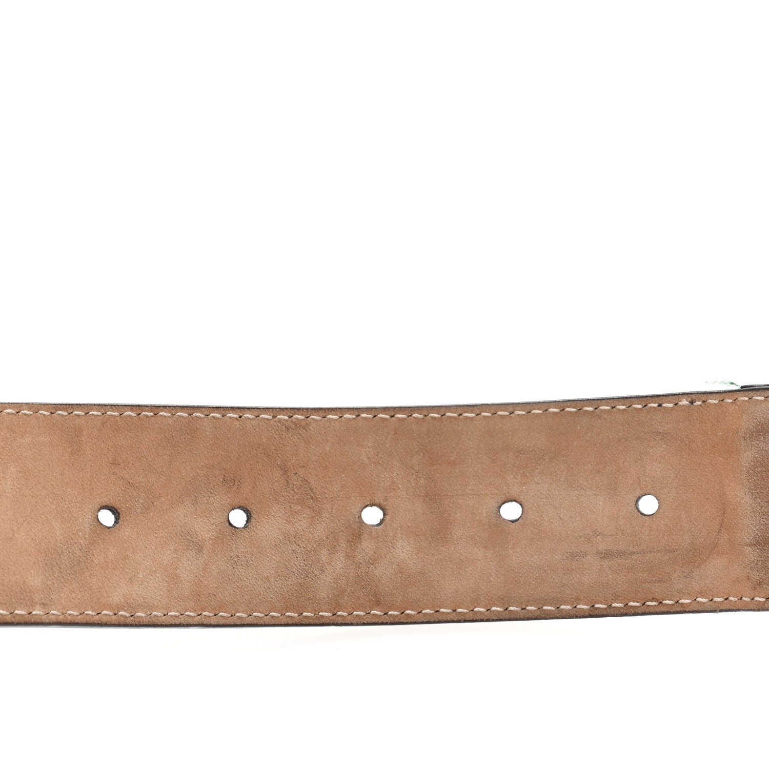 Gucci Nylon Calfskin Double G Web 40mm Belt 85 34 Green Red Dark Cocoa 4 of 8