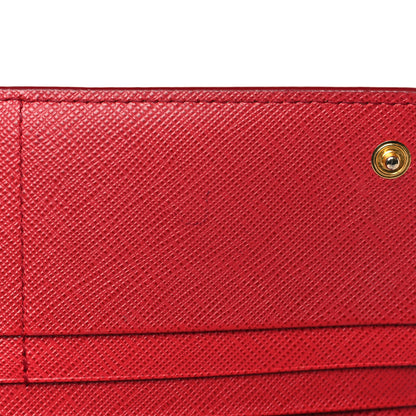 Prada Saffiano Monochrome Continental Wallet Fuoco 11 of 11