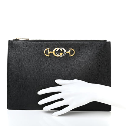 Gucci Grainy Calfskin Zumi Pouch Black 3 of 8