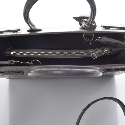 Saint Laurent Calfskin Crocodile Embossed Baby Sac De Jour Fog 7 of 9