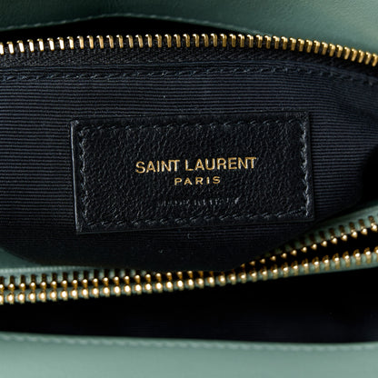 Saint Laurent Suede Y Quilted Monogram Medium Loulou Chain Satchel Vert Opaline 7 of 12