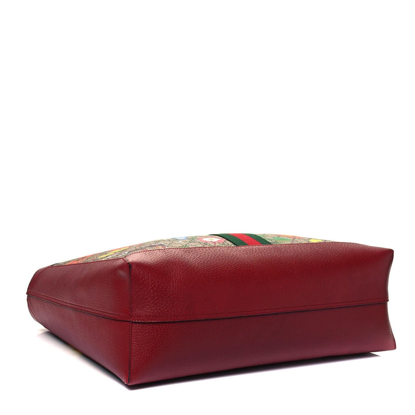 GG Supreme Monogram Flora Web Large Ophidia Tote Red