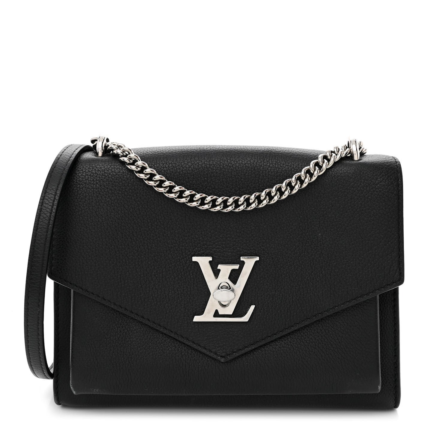 Soft Calfskin Mylockme Chain Bag BB Black