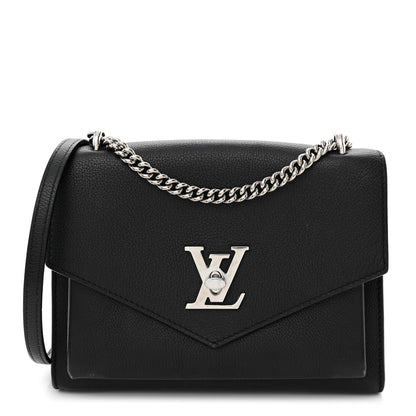 Louis Vuitton Soft Calfskin Mylockme Chain Bag BB Black 1 of 10