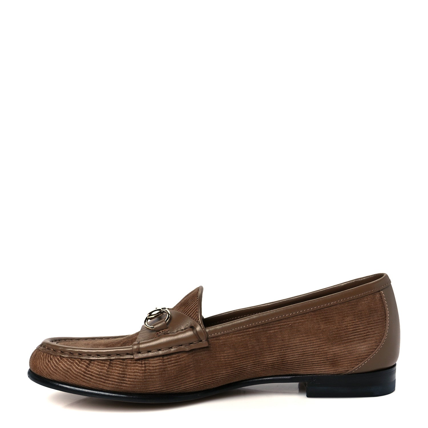 Gucci Corduroy Womens 1953 Horsebit Loafers 38.5 Velvety Camel 1 of 9
