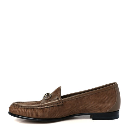 Gucci Corduroy Womens 1953 Horsebit Loafers 38.5 Velvety Camel 1 of 9
