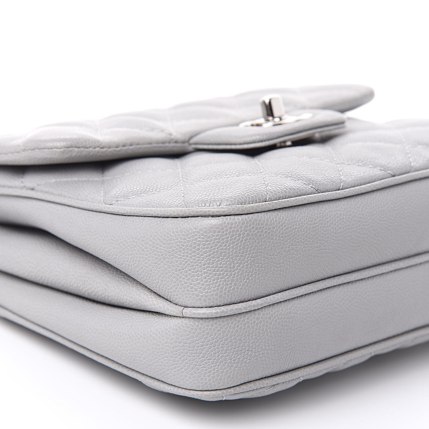 Caviar Quilted Small Urban Companion Flap Grey
