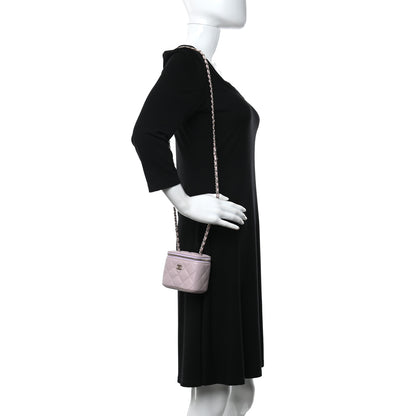 Chanel Caviar Quilted Mini Vanity Case With Chain Light Pink 2 of 9