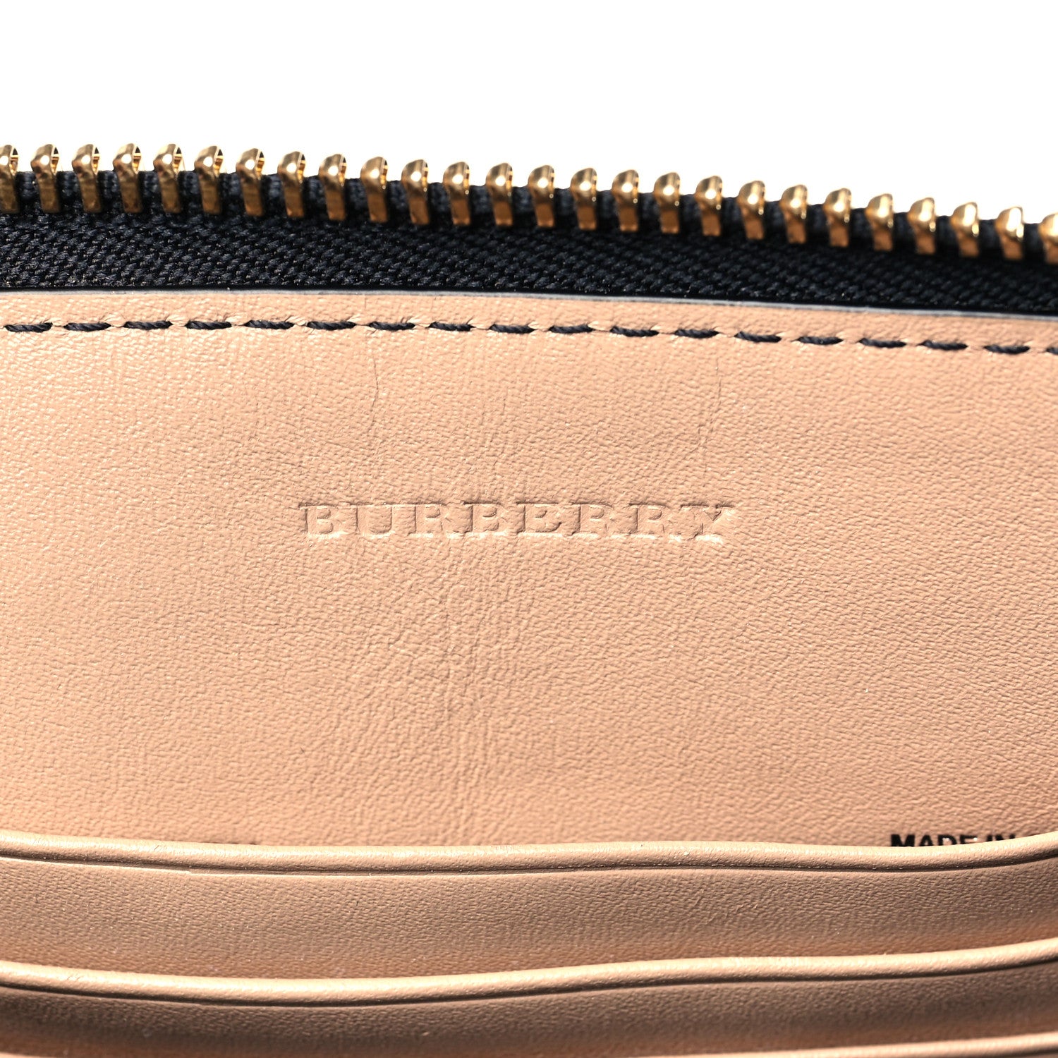 Burberry Signature Grain Calfskin Check Embossed Peyton Crossbody Clutch Bag Apricot 6 of 11