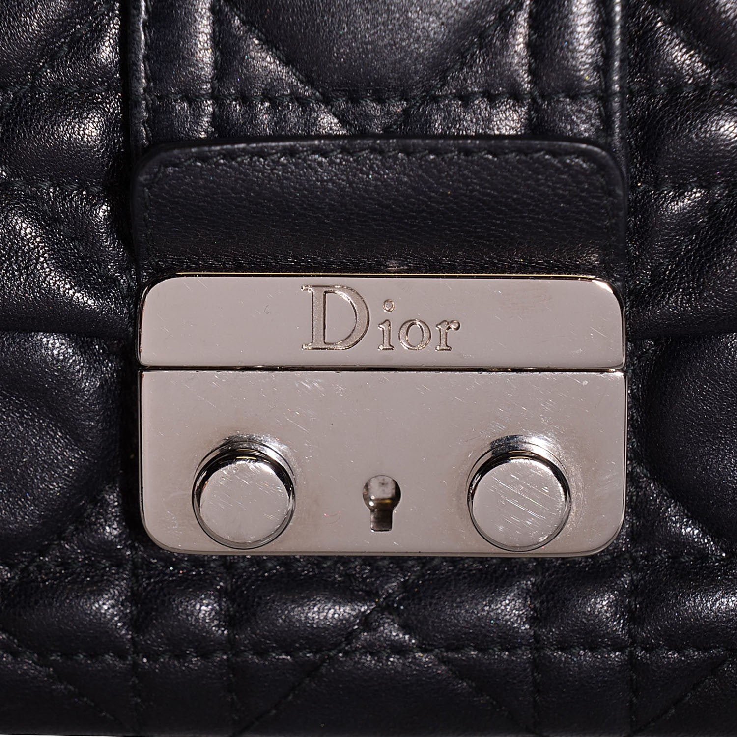 Christian Dior Lambskin Cannage New Lock Pouch Black 5 of 9