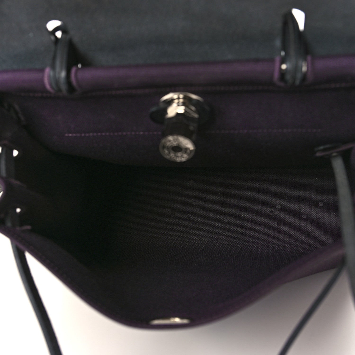 Hermes Military Toile Vache Hunter Herbag Zip 31 PM Prune 5 of 10