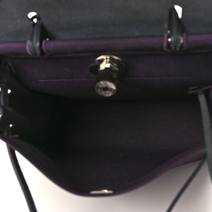 Hermes Military Toile Vache Hunter Herbag Zip 31 PM Prune 5 of 10