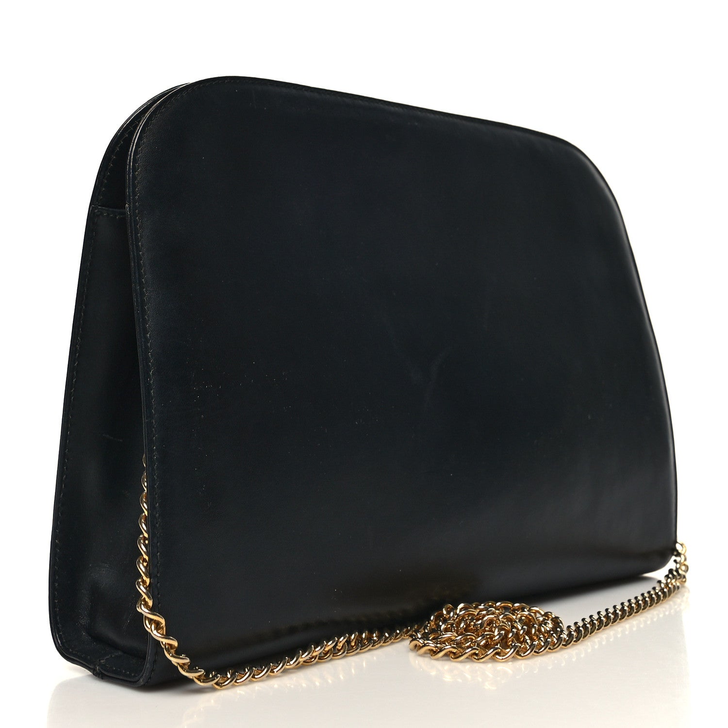 Salvatore Ferragamo Calfskin Diana Clutch Black 3 of 10