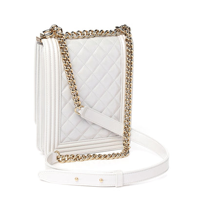 Chanel Calfskin Quilted North South Boy Flap Grey 2 of 9