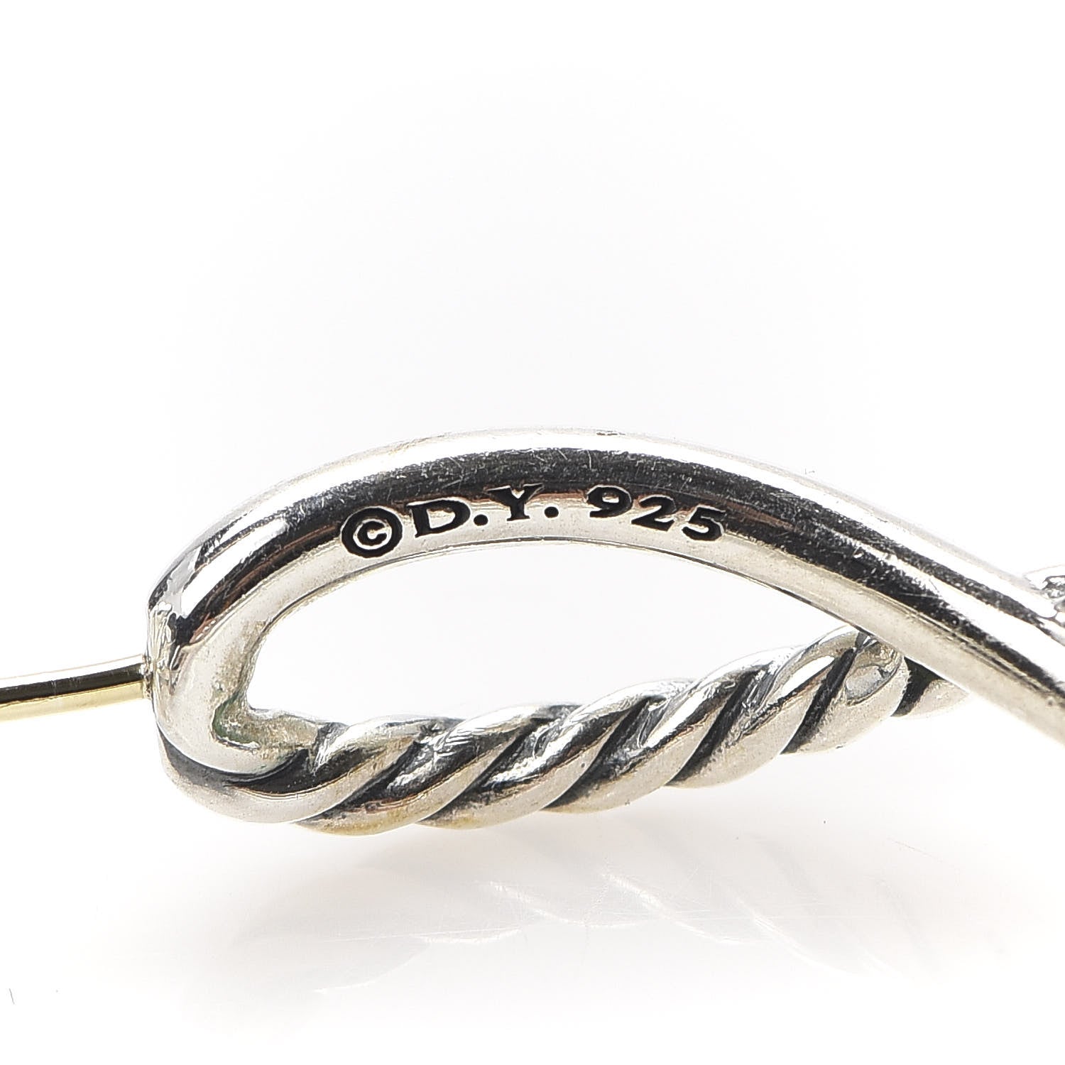 David Yurman Sterling Silver Crossover Cable Hoop Earrings 4 of 4