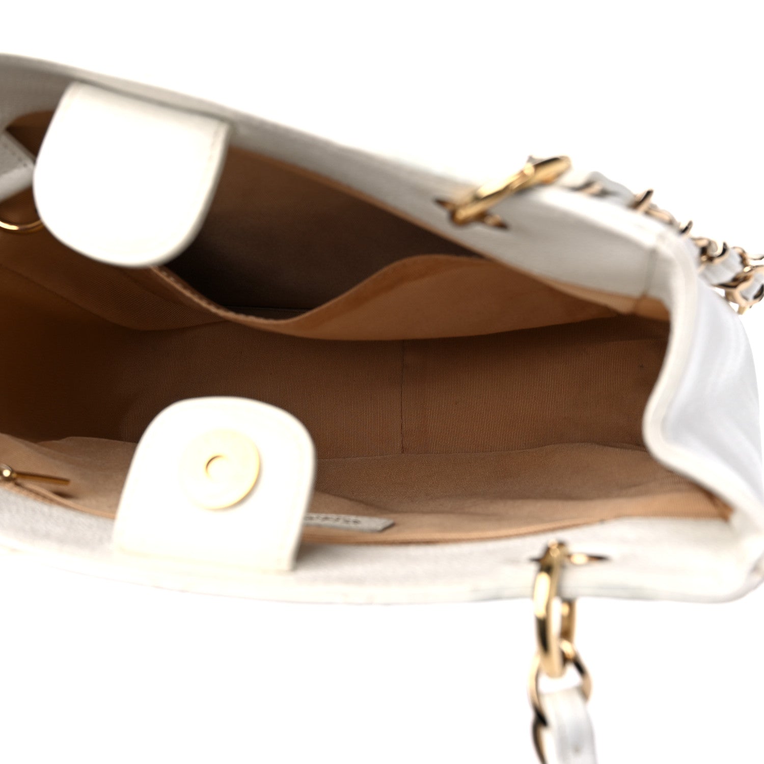 Chanel Caviar Quilted Petit Shopping Tote PST White 5 of 18