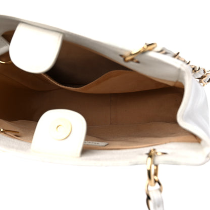 Chanel Caviar Quilted Petit Shopping Tote PST White 5 of 18